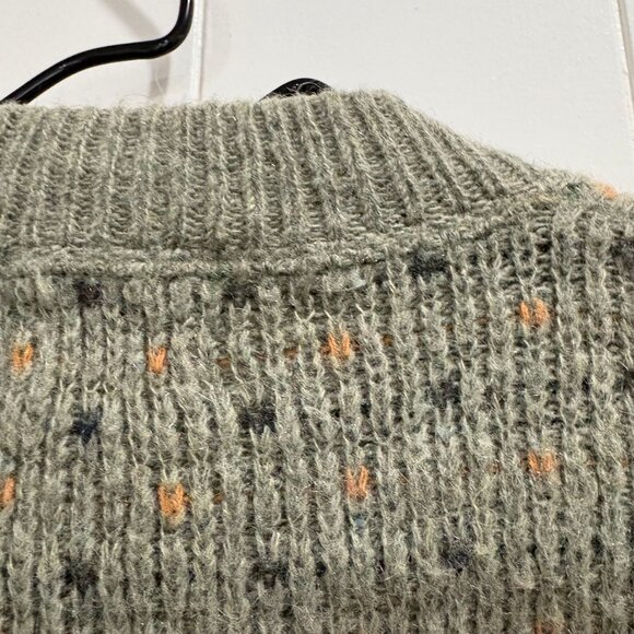 SEARS Sportswear Wool Mix Olive Green with Dots Knit Jacket - Picture 6 of 7